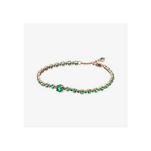 Bratara Stralucitoare tip Tenis Pave Cristal verde - 18cm imagine
