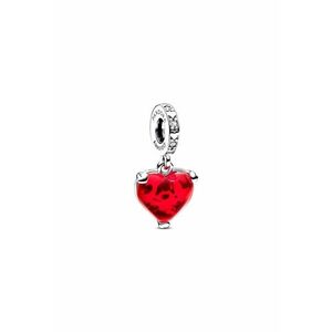 Charm tip pandantiv Disney Mickey & Minnie Mouse Kiss cu inima rosie Murano - Argint 925 imagine