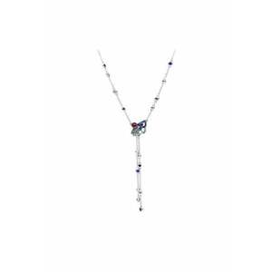 Colier tip evantai Cristal si Zirconiu din Argint 925 - 50cm imagine