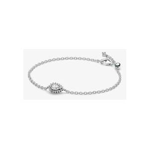 Bratara tip lantisor cu halo stralucitor in forma alungita Argint 925 - 19 CM imagine