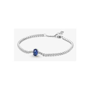 Bratara tenis stralucitoare Pave Cristal Albastru din Argint 925 - 19cm imagine