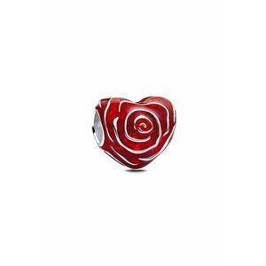 Charm tip inima Trandafir rosu din Argint 925 imagine
