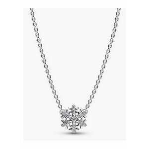 Colier cu pandantiv tip Fulg de nea Zirconiu si Argint 925 - 45cm imagine