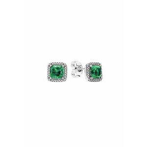 Cercei tip Eleganta antemporala Cristal Verde - Argint 925 imagine