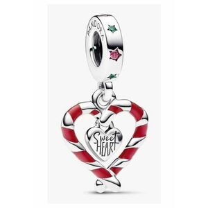 Talisman Sweet Heart in forma de inima si acadele tip baston - Argint 925 imagine