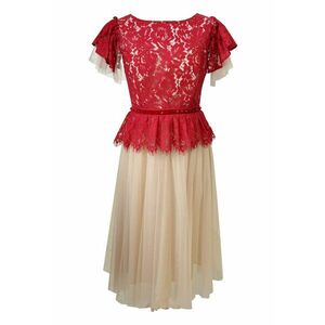 Rochie Sienna - Rosu/Bej imagine