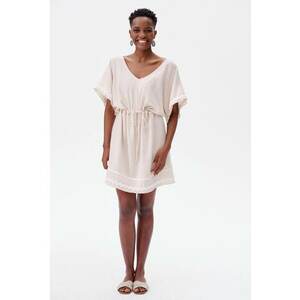 Rochie cu amestec de in Aurelia Mini - Bej imagine