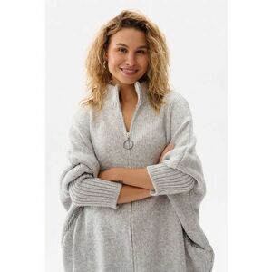 Cardigan supradimensionat din amestec de lana cu fermoar Panga - imagine