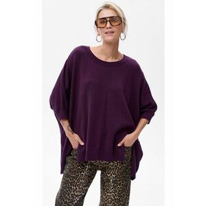 Pulover supradimensionat cu maneca liliac - imagine