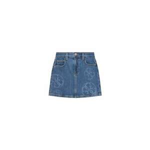 Fusta scurta din denim cu imprimeu logo imagine
