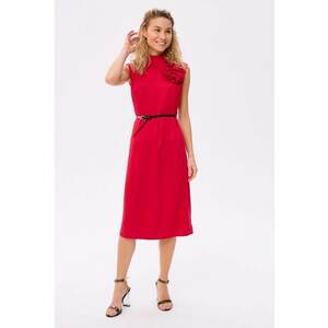 Rochie de viscoza cu aplicatie florala 3D Rosali imagine