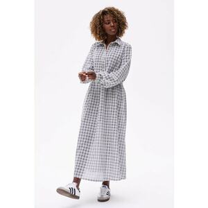 Rochie-camasa cu imprimeu in carouri Kora imagine