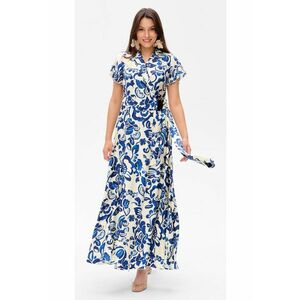 Rochie cu decolteu cache-coeur si motive florale Marla imagine