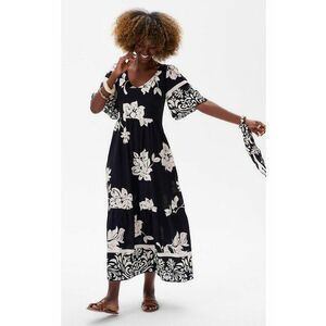 Rochie cu imprimeu floral si maneci scurte imagine