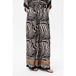 Pantaloni de dama Donaya cu imprimeu animal print imagine