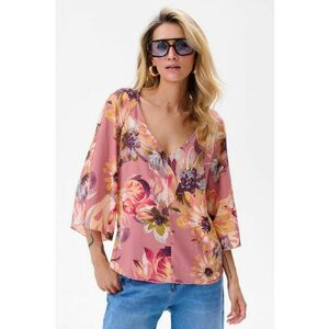 Bluza cu decolteu in V si imprimeu floral imagine