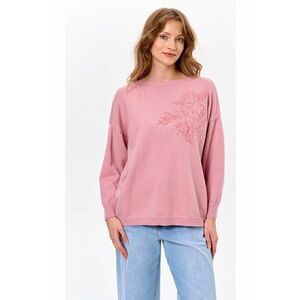 Pulover lejer cu broderie imagine