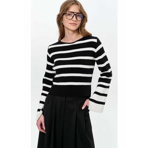 Pulover cu dungi Taya - Negru/Ecru imagine