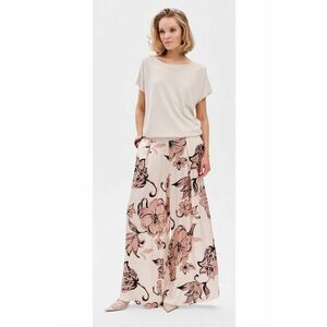 Pantaloni palazzo cu model floral si talie elastica imagine