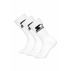 Set de sosete lungi unisex cu logo - 3 perechi - Alb imagine
