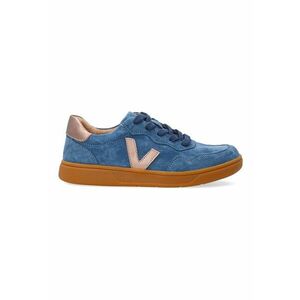Pantofi sport din piele intoarsa cu garnituri din piele - Albastru imagine
