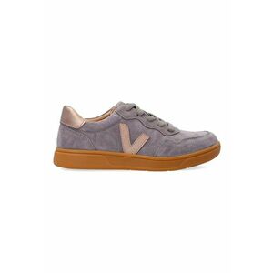 Pantofi sport din piele intoarsa cu garnituri din piele - Gri imagine
