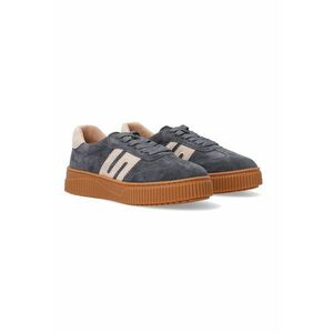 Pantofi sport din piele intoarsa cu insertii contrastante - Gri imagine
