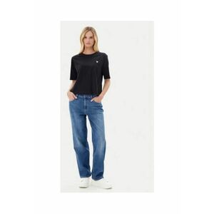 Tricou uni relaxed fit cu aplicatie metalica - imagine