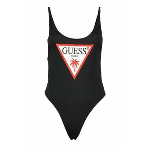 Costum de baie intreg cu imprimeu logo - Negru imagine