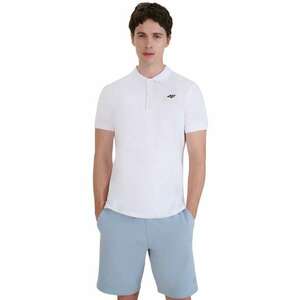 Tricou polo barbat M366 - bumbac - alb - croiala regulata imagine