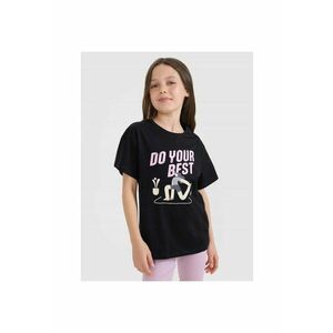 Tricou fete JRSS25TTSHF2644-20S - 4F - Bumbac - Negru imagine