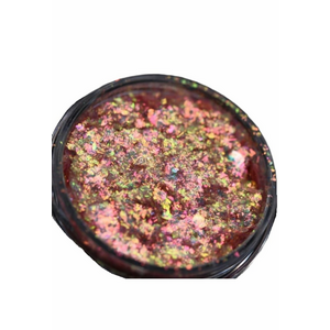 Pigment fulgi pastel PK114 piersiciu-auriu-lime-roz - pentru machiaj - 1g imagine