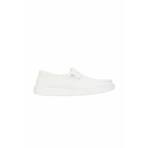 Pantofi boat uni din material textil - Alb optic imagine