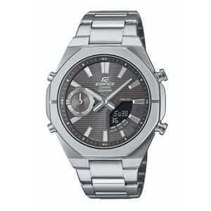 Ceas quartz - gri - 43mm - cu bratara din inox - rezistent la apa 10 ATM imagine