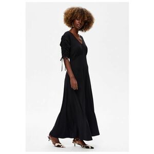 Rochie maxi cu decolteu in V Beti - Negru imagine