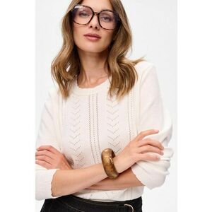 Pulover cu detalii perforate Elii imagine