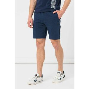Pantaloni scurti cu benzi logo laterale pentru fitness - Bleumarin imagine
