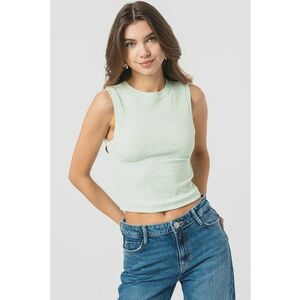 Top crop cu logo - Verde pal imagine