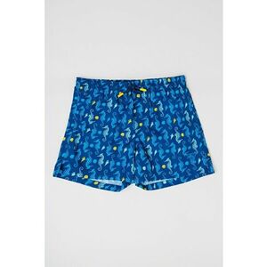 Pantaloni scurti de baie cu imprimeu si snur - Galben/Albastru inchis/Turcoaz imagine