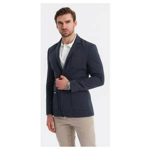 Sacou slim-fit cu buzunar pe piept imagine
