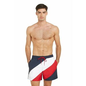Pantaloni scurti de baie cu garnituri contrastante - Rosu/Alb/Bleumarin imagine