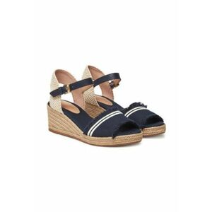 Sandale dama - material textil - bleumarin/bej imagine