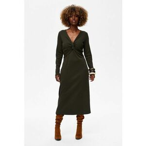 Rochie midi cu detaliu incrucisat Bomi - Verde inchis imagine