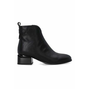 Botine din piele cu varf alungit - Negru imagine