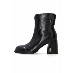 Botine din piele naturala cu fermoar si toc masiv imagine