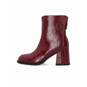 Botine din piele lacuita cu toc imagine