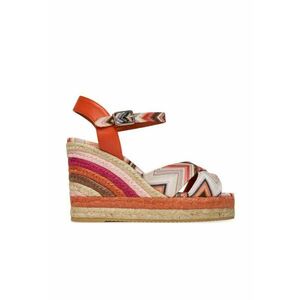 Sandale dama - espadrile portocalii - colorate - tesatura imagine