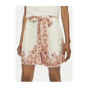 Pantaloni scurti model floral - alb/roz imagine