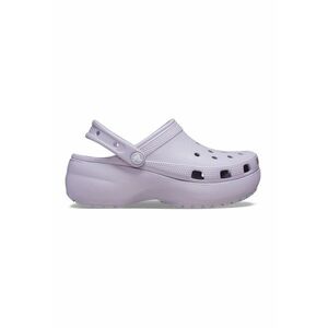 Saboti slingback cu model perforat si talpa flatform - Lila imagine
