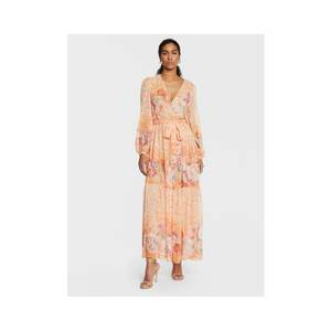 Rochie de vara - portocalie - flori colorate imagine